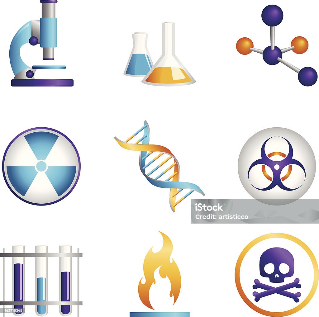 Wissenschaft Symbole - Lizenzfrei Atom Vektorgrafik