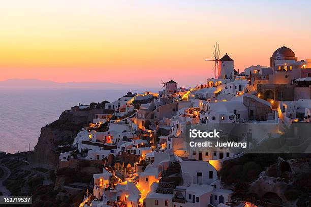 Sunset From Oia Santorini Stock Photo - Download Image Now - Greece, Paros, Sunset