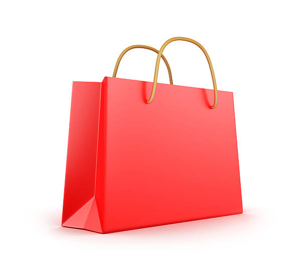 istock Red classic shopping bag. 162721266