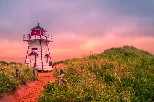 Photo of Covehead Harbour Lighthouse in York, Prince Edward Island National Park, Canada