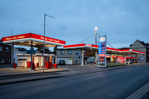 Cuxhaven, Germany - October 28, 2020: Esso gas station