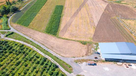 Ccrop Storage A Crop Storage Hangar Next To Agricultural Fields Stock Photo ...