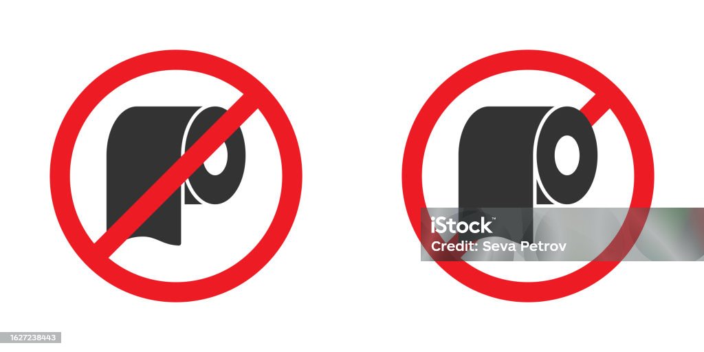 No Paper Rees No Toilet Paper Sign Vector Illustration Stock Illustration - Download ...