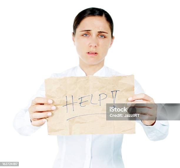 Mulher De Negócios Segurando O Banner De Publicidade Em Branco - Fotografias de stock e mais imagens de Adulto