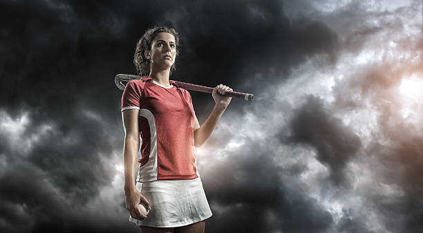 Intense Field Hockey Player