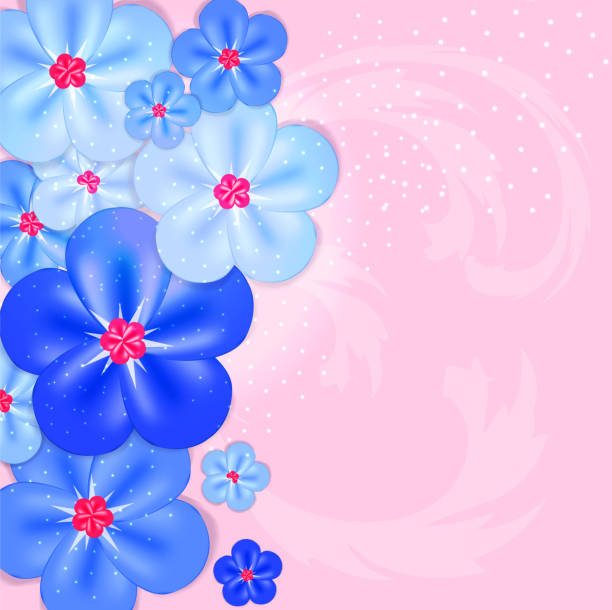 абстрактный красочный фон с цветами. векторная иллюстрация - plan flower arrangement single flower blue stock illustrations