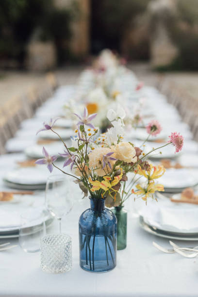 istock Wedding banquet table in villa courtyard 1627331491