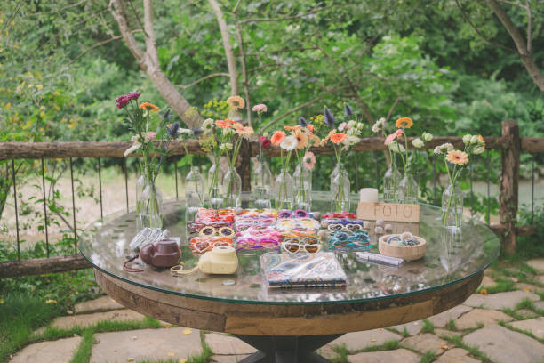 istock Sunglasses and gifts on table 1627332712