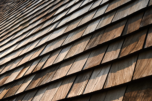 Background of the wooden tile roof