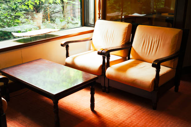 istock Hotel retro chairs and tables 1627387938