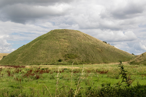 Silbury Hill a Neolithic mound, part of the Avebury Unesco World Heritage Site