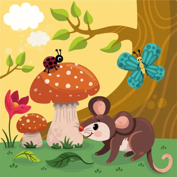 Vector illustration of Little Forest Animals