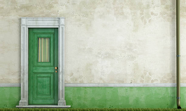 istock Grunge house facade with front door 162742707