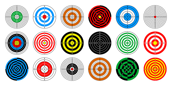 Range Paper Targets Ruler Shooting Range Paper Targets Round Target With Divisions Marks And ...