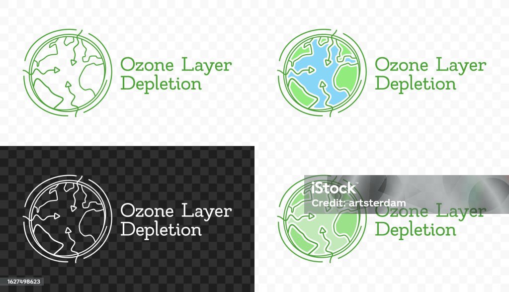 Ozone Graphics Depletion Of Ozone Layer Vector Design Globe And Arrows Of Solar ...