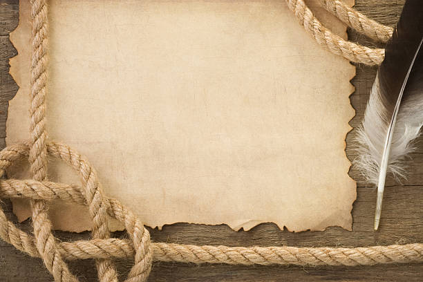 istock ropes and feather on old vintage ancient paper 162750431