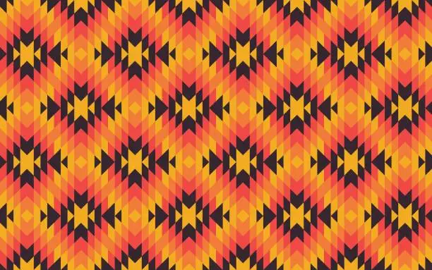 Vector illustration of colorful seamless abstract pattern, Seamless abstract retro pattern with geometric