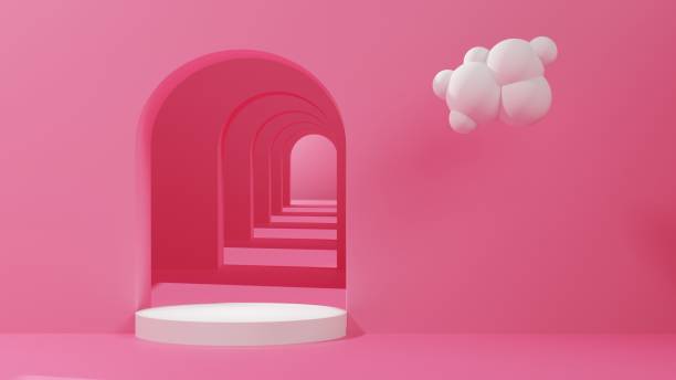 istock Minimalist interior design for your product white podium. 3d render. 1627545734