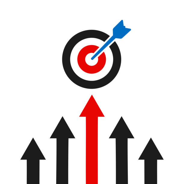 istock Group arrows are directed to the goal, group arrows directed upwards, progress way and forward achievement creative concept, arrow up to growth success - stock vector 1627571054