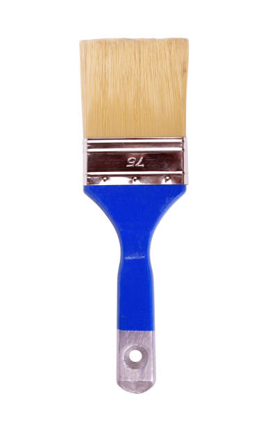 istock Blue paint brush on a white background. 1627579972