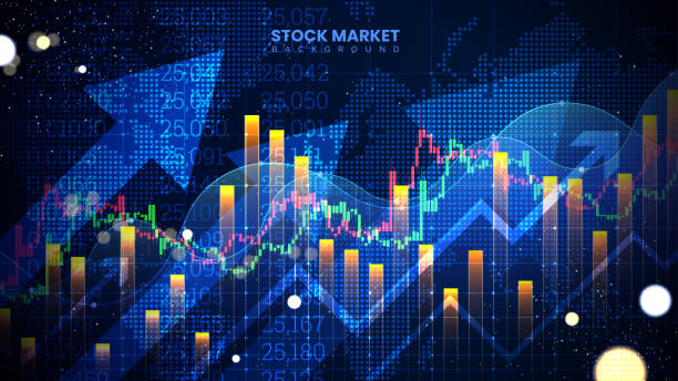 istock Successful stock market statistical information and trends with up arrows. Futuristic financial trading chart. Economic information growth background 1627618040