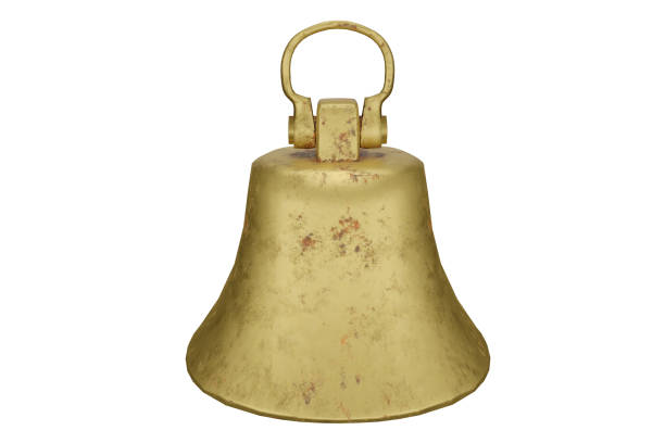 istock 3d rendering golden bell, idiophone percussion instrument 1627680290