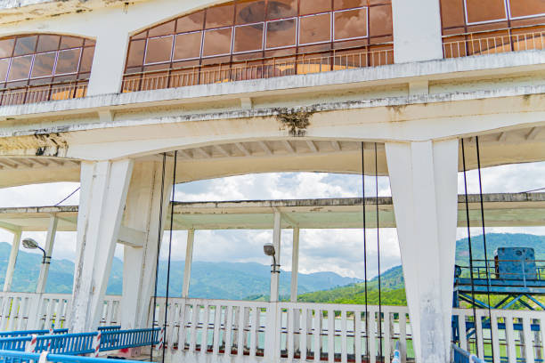 The old dam. An artificial lake (reservoir) near Nha Trang in Vietnam. technical routine stock pictures, royalty-free photos & images