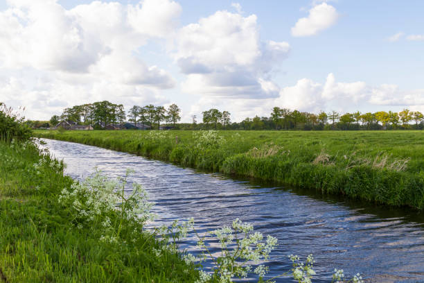 istock The river, - De Barneveldse beek, flows gently through the dutch landscape. 1627742910