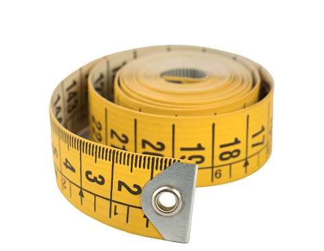 a yellow tailor's tape measure on a transparent background