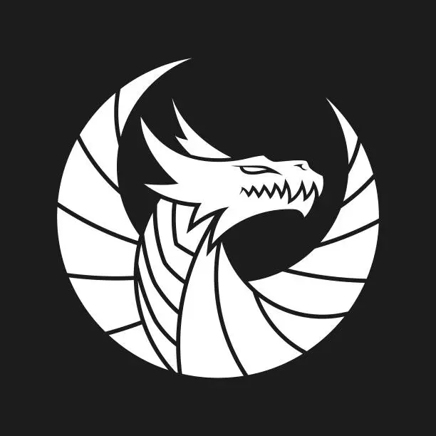 Vector illustration of Dragon symbol - cut out vector icon