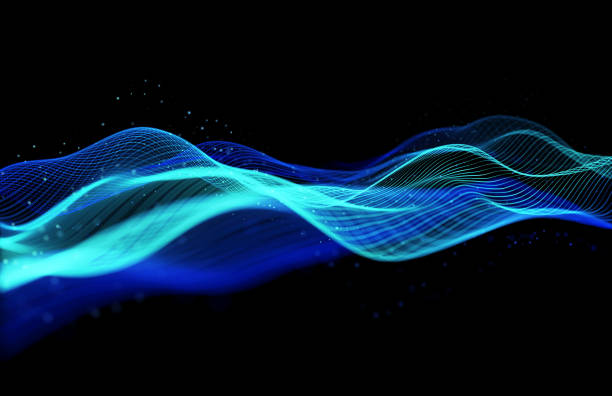 istock Big data concept, particle ripples of blue and blue ocean ripples 1627833820