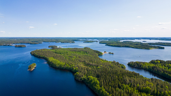 Panorama view on Finland lake district
