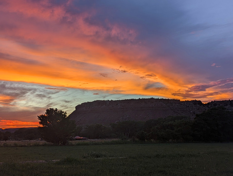 Sunset over the Virgin River Valley in Rockville Utah August 2023
