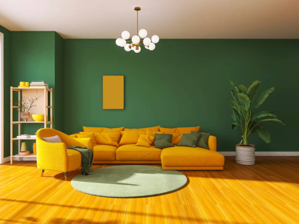 istock Living room interior design 3d render, 3d illustration 1627938044