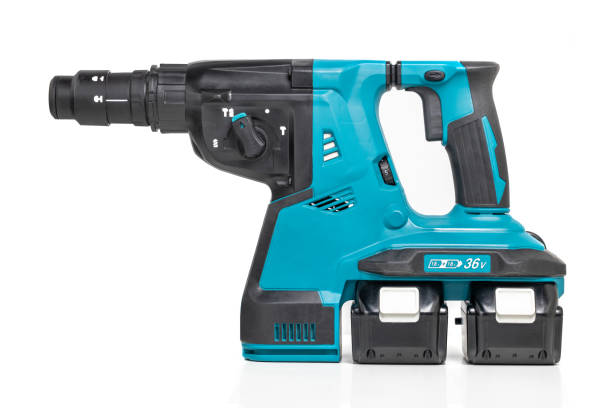 istock Cordless hammer drill, drill on a white background, builder's hand tool 1627948030