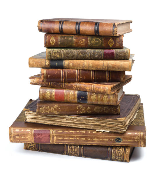 istock Stack of antique aged books. Old books, vintage covers. 1628026940