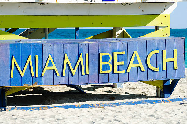 istock Miami Beach bright sign on sunny day, Florida USA 162812876