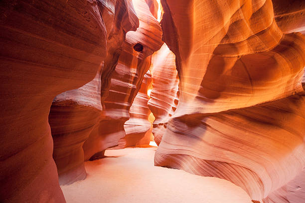 horizontal view of famous Antelope Canyon horizontal view of famous Antelope Canyon, USA antelope canyon stock pictures, royalty-free photos & images