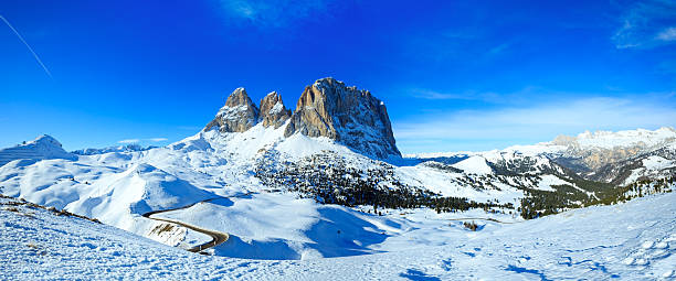 istock Beautiful winter mountain panorama. 162813947