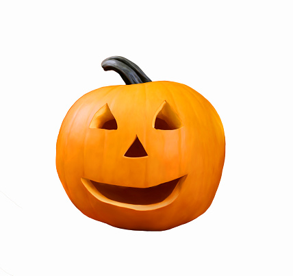 Isolated Halloween pumpkin on white background