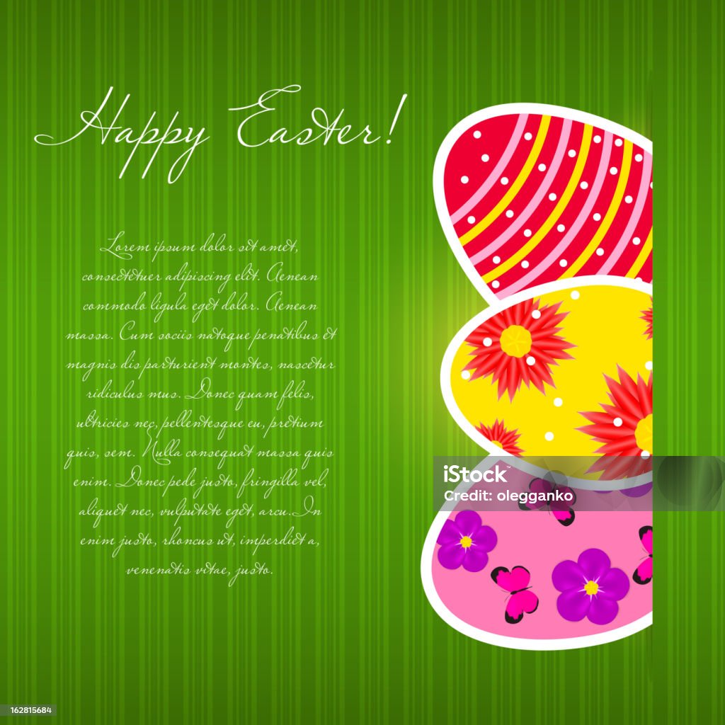 Tarjeta de papel de Vector con huevos de Pascua. EPS 10. - arte vectorial de Amarillo - Color libre de derechos