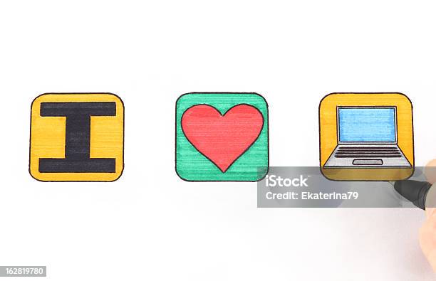 Eu Adoro Computador - Fotografias de stock e mais imagens de Amor - Amor, Caneta, Caneta Esferográfica