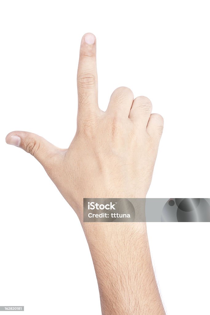 Pfeil und hand-Symbol mit der hand Geste auf weißem Hintergrund - Lizenzfrei Zielen Stock-Foto