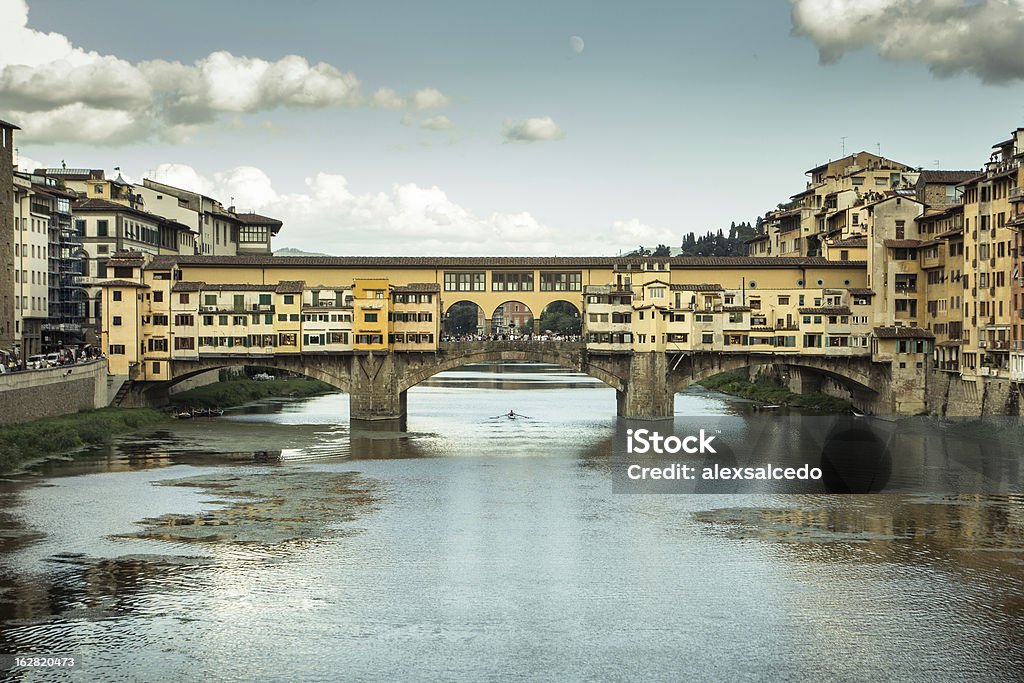 Old Bridge View of Ponte Vecchio in the afternoon. Firenze, Italy. Arch - Architectural Feature Stock Photo