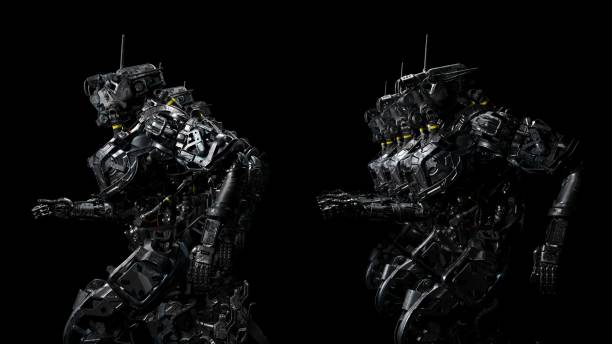 istock robot squad, cyborgs, synchronous movement, running motion, background for music, 3d render 1628209410