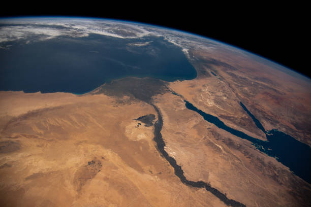 the middle east area from space - middle east map east globe imagens e fotografias de stock