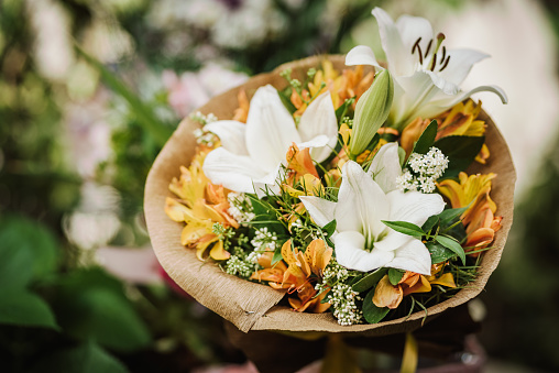 Beautiful flower bouquet. Variety of flowers.