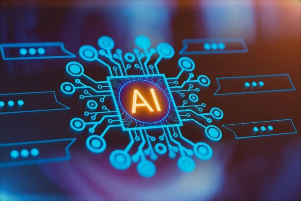 Artificial intelligence and machine learning concept. Artificial intelligence and machine learning concept. Abstract technology background. telegram machine photos stock pictures, royalty-free photos & images