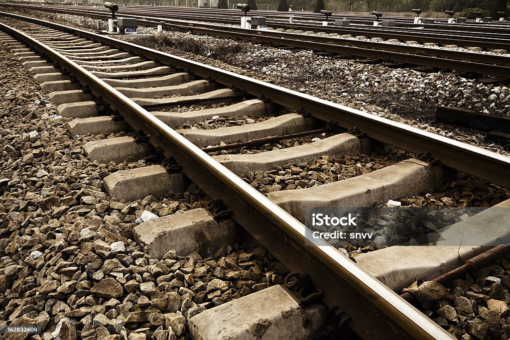 Ligne de Train de franchir - Photo de Acier libre de droits