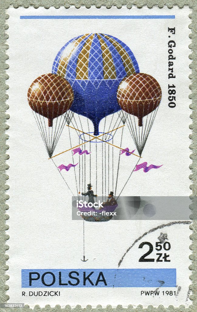postage stamp POLAND - CIRCA 1981: A stamp printed by POLAND shows air-balloon, circa 1981 Collection Stock Photo
